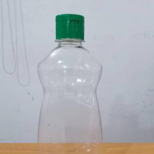 300 ml Clear PET Bottle with Green Flip-Top Cap
